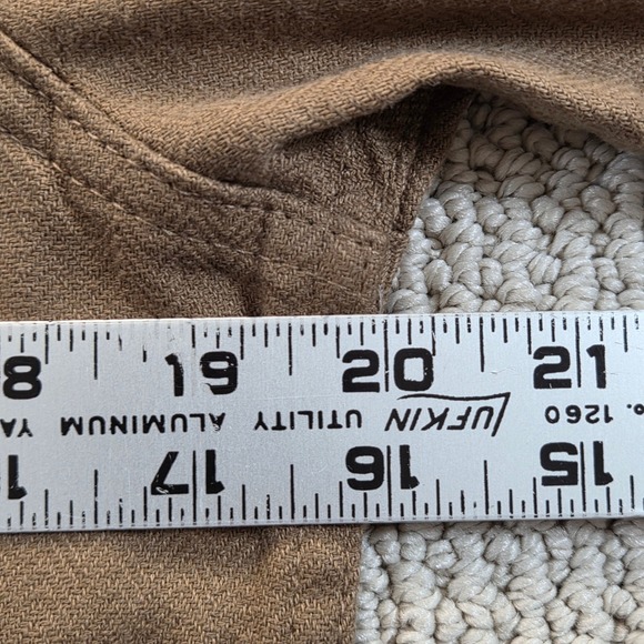 NWT Vans Mens Button Up Shirt Small Otter Brown Long Sleeve Herringbone Pattern - Picture 5 of 6